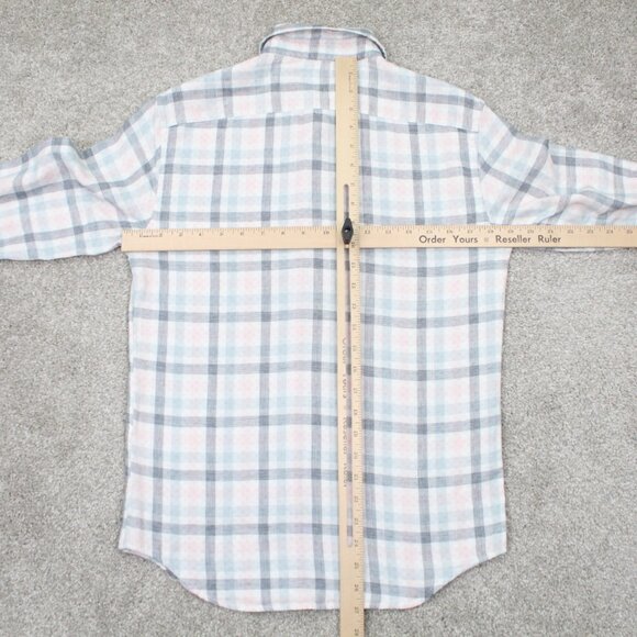 Banana Republic Untucked Shirt NWT Mens XS White/Pink/Blue Slim Fit L/S Cotton - Picture 12 of 15